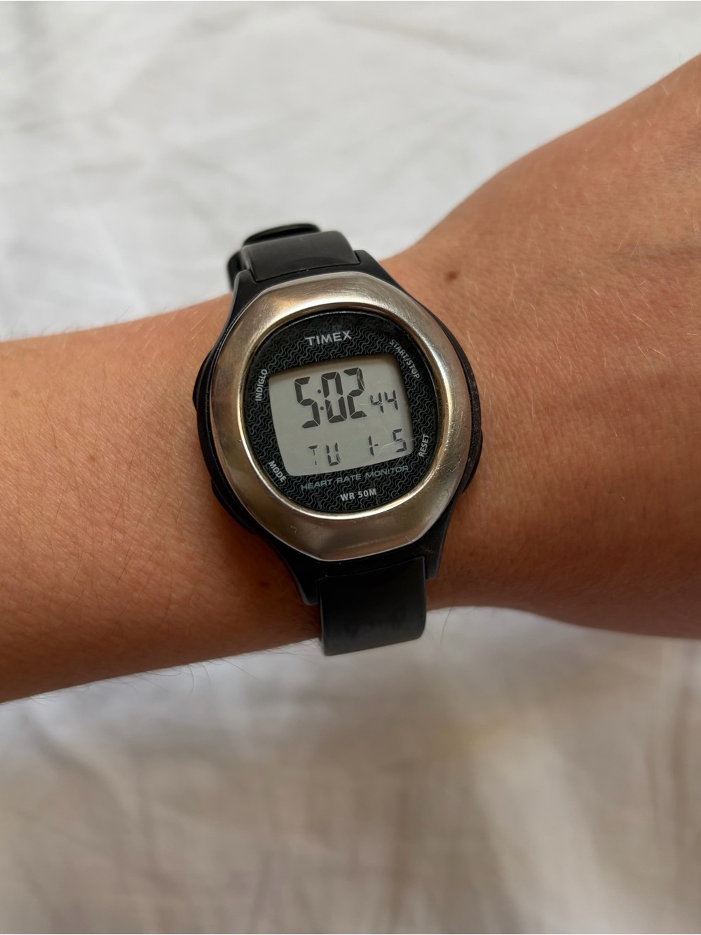 Timex T5K483 Indiglo Heart Rate Monitor Quartz Digital Unisex Watch New Battery